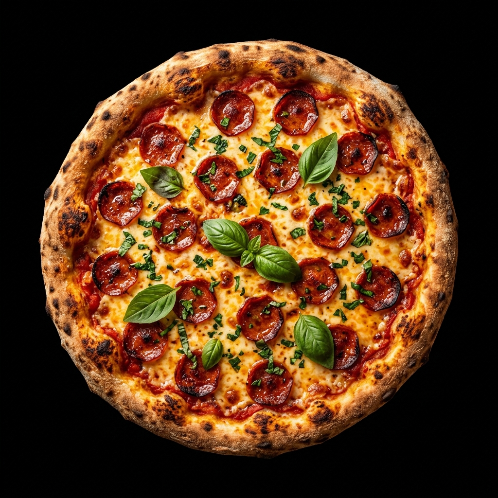 Pizza recién horneada