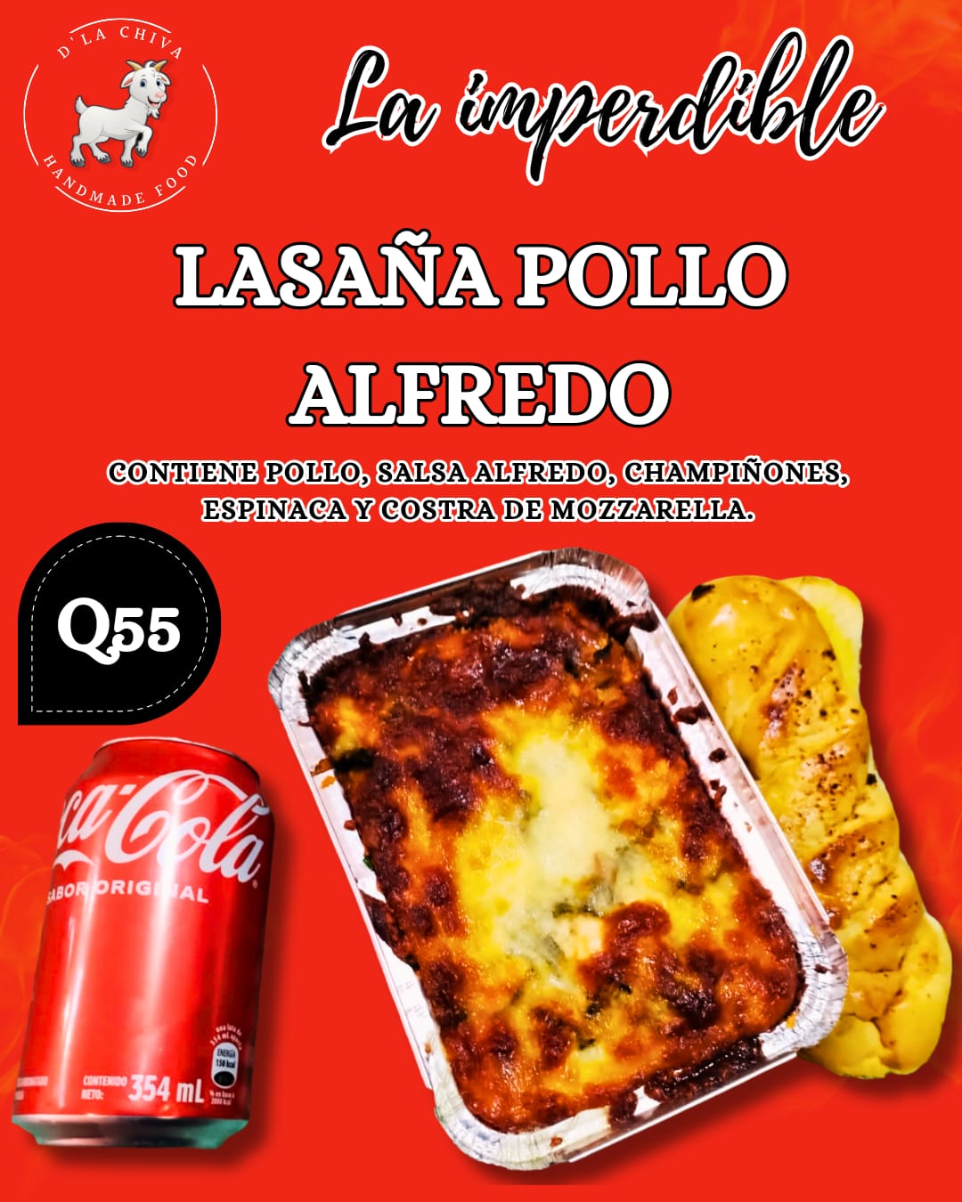 Lasaña Pollo Alfredo
